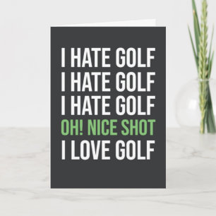Funny Green Golf Card For Golfer Humor