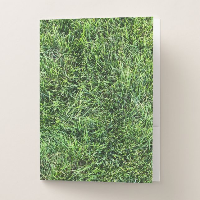 Funny green grass real photo texture pattern cool pocket folder (Front)