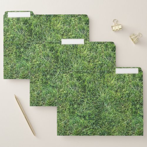 Funny green grass real photo texture pattern fun file folder