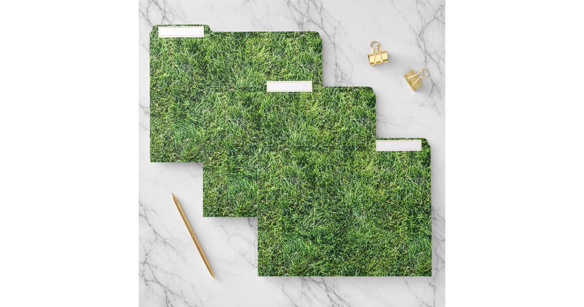 Funny green grass real photo texture pattern fun file folder | Zazzle