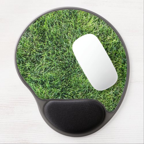 Funny green grass real photo texture pattern fun gel mouse pad