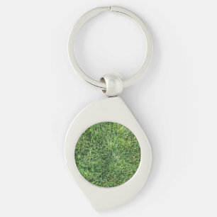 Funny green grass real photo texture pattern fun keychain