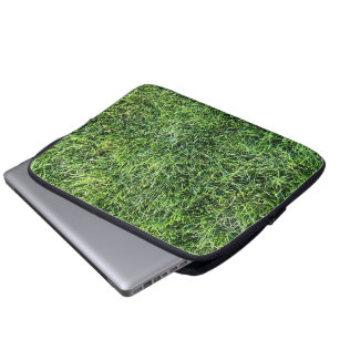 Funny green grass real photo texture pattern fun laptop sleeve