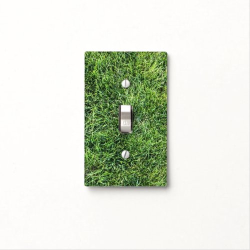 Funny green grass real photo texture pattern fun light switch cover