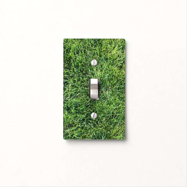 Funny green grass real photo texture pattern fun light switch cover (In Situ)