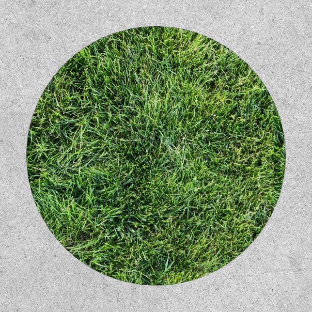 Funny green grass real photo texture pattern fun patch (Front)