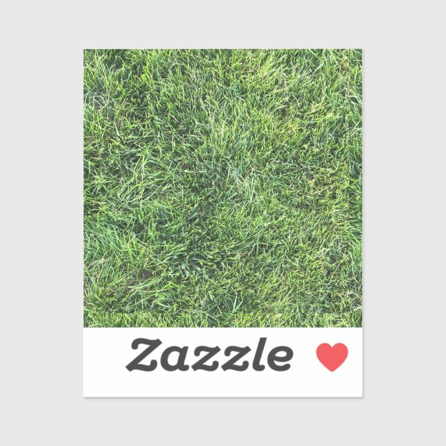 Funny green grass real photo texture pattern fun sticker (Sheet)