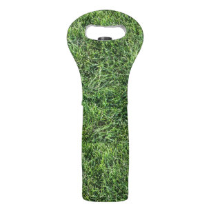 Funny green grass real photo texture pattern fun wine bag