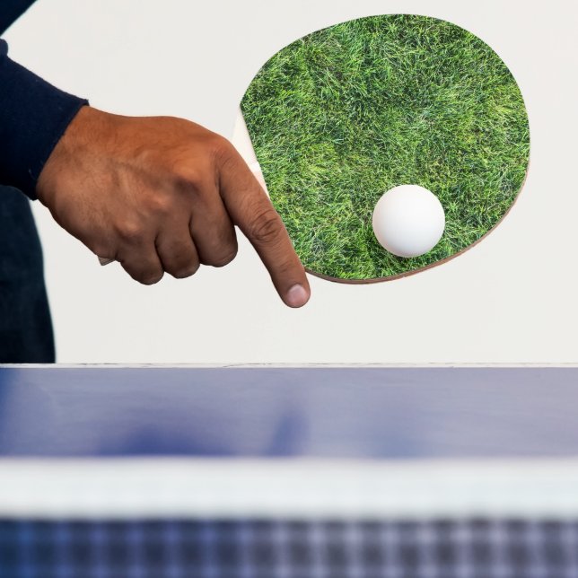 Funny green grass texture pattern real photo fun ping pong paddle (Insitu)