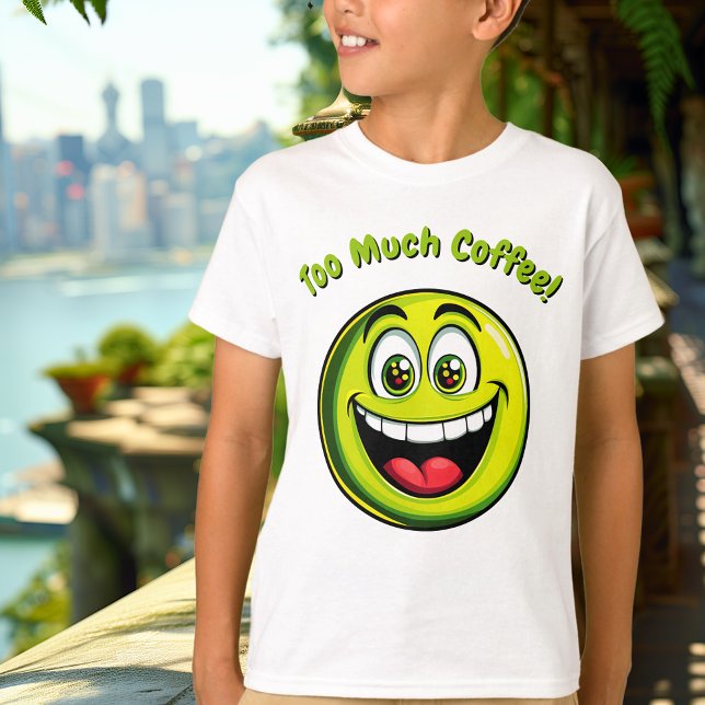 Funny Green Hyper Emoji Kids T-Shirt (Creator Uploaded)