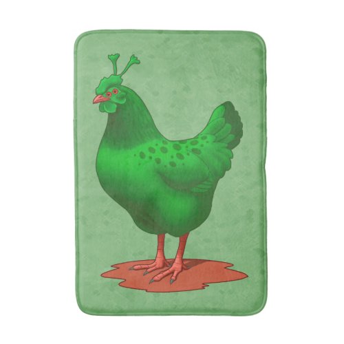 Funny Green Martian Alien Chicken Bathroom Mat