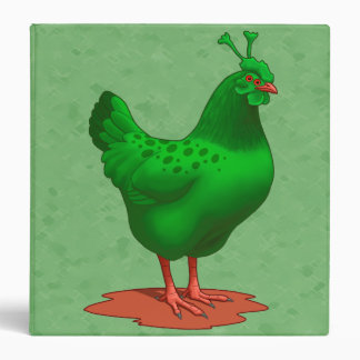 Funny Green Martian Alien Chicken Binder