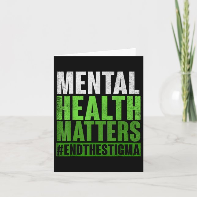 Funny Green Mental Health S Awareness End The Stig Card (Front)