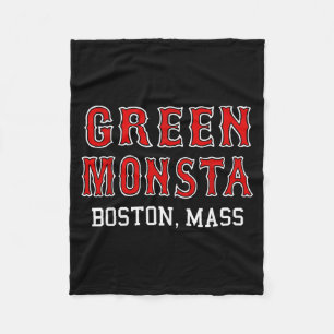 Funny Green Monstah Boston M New England Fleece Blanket