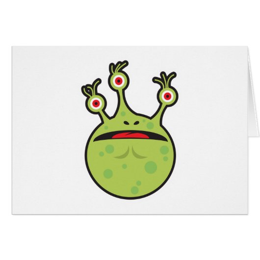 funny green monster cards (Front Horizontal)