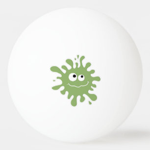 Funny Green Monster Color Blob Face Ping Pong Ball