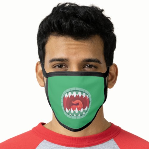 Funny Green Monster Mouth  Fangs Face Mask