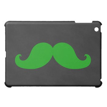 Funny Green Mustache Chalkboard Background Ipad Mini Case by MovieFun at Zazzle