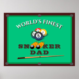 Funny Green Pool Table Snooker Dad Father's Day Poster