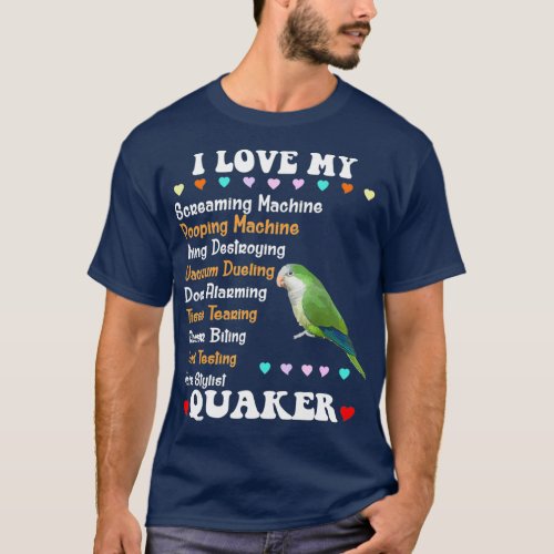 Funny Green Quaker Shirt I Love Quaker Parrot