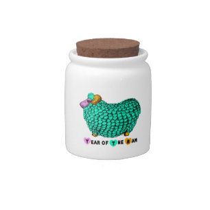 Funny Green Ram Chinese Year Zodiac Candy Jar