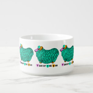 Funny Green Ram Chinese Year Zodiac Chili Bowl