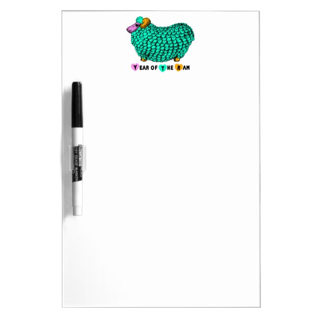 Funny Green Ram Chinese Year Zodiac D Erase Board (Front)