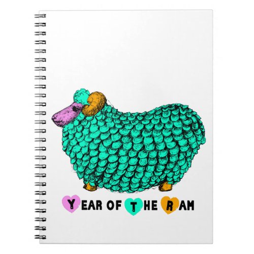 Funny Green Ram Chinese Year Zodiac Notebook