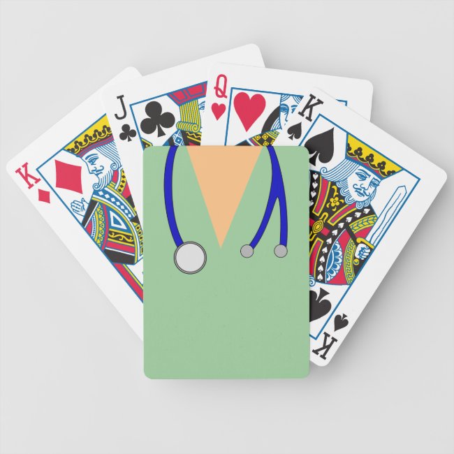 Funny Green Scrubs Custom Deck of Playing Cards