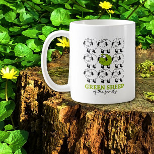Funny Green Sheep of the Family, Green  Coffee Mug