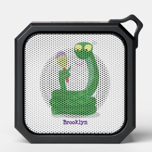 Funny green snake with maraca cartoon bluetooth speaker