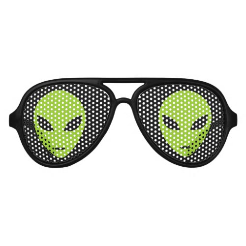 Funny green space alien party shades sunglasses