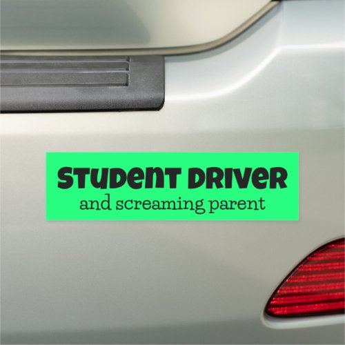 Funny Green Student Driver Car Magnet