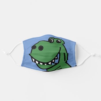 Funny Green T-rex Dinosaur Face Mask by inspirationrocks at Zazzle