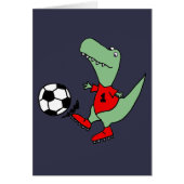 Funny Green T-rex Dinosaur Playing Soccer (Front)