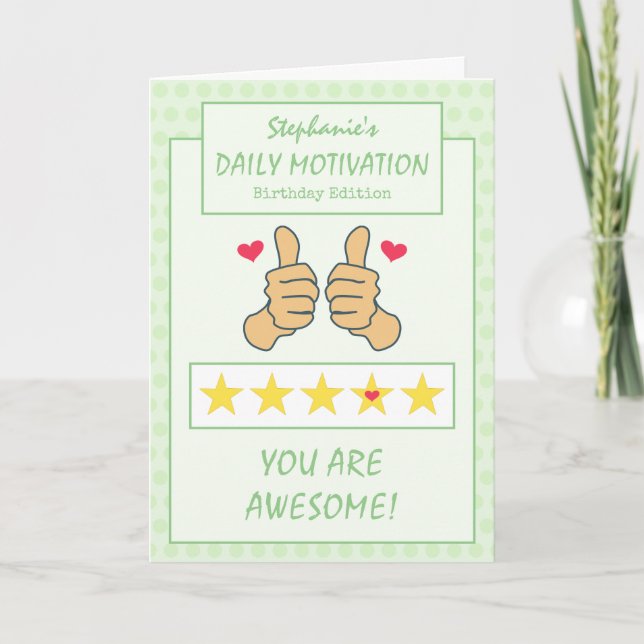 Funny Green Thumbs Up You Are Awesome Birthday Card (Front)