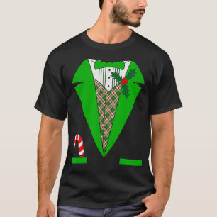 Funny Green Tuedo Costume For Xmas Christmas T-Shirt