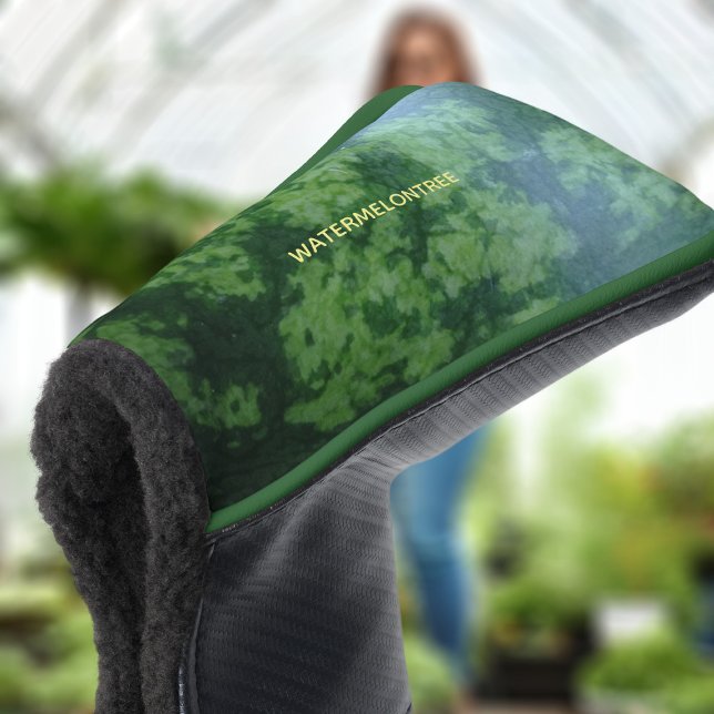 Funny Green Watermelon Rind Golf Head Cover (🍉Love watermelon and golf? Boom! Add your name! 🍉)