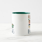 Funny Green White Mug - Drink Tea And Reads Book (Center)