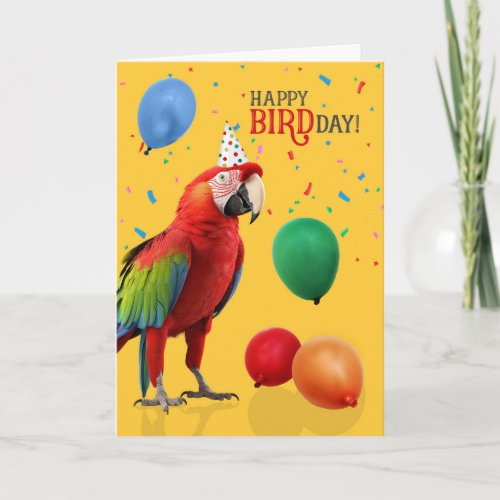 Funny Green Winged Macaw Parrot Birthday