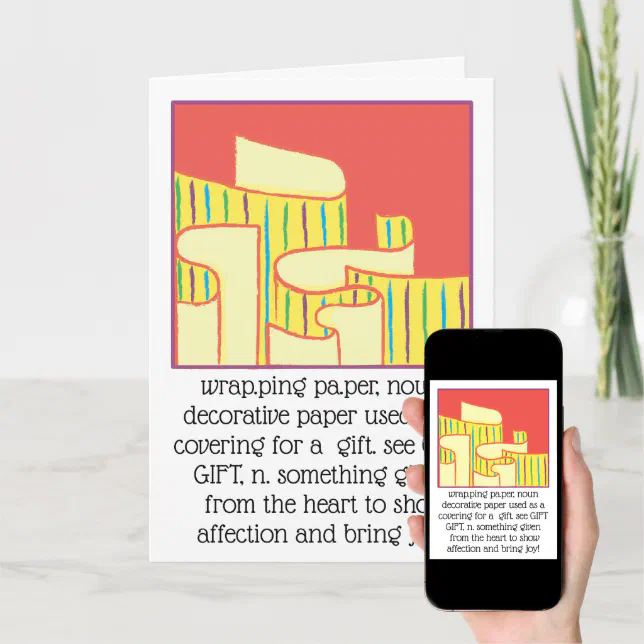 Funny Greeting Card Define Wrapping Paper Zazzle