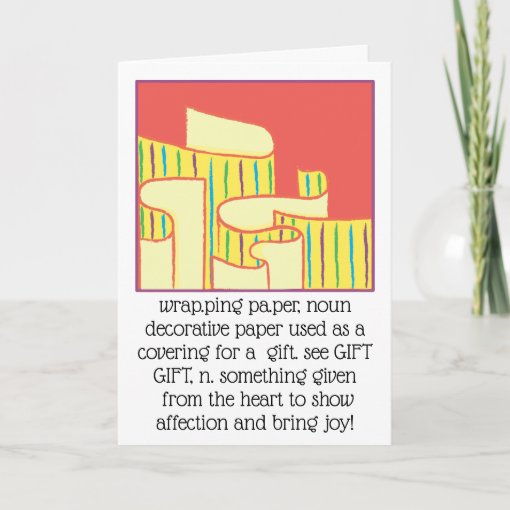 Funny Greeting Card Define Wrapping Paper Zazzle