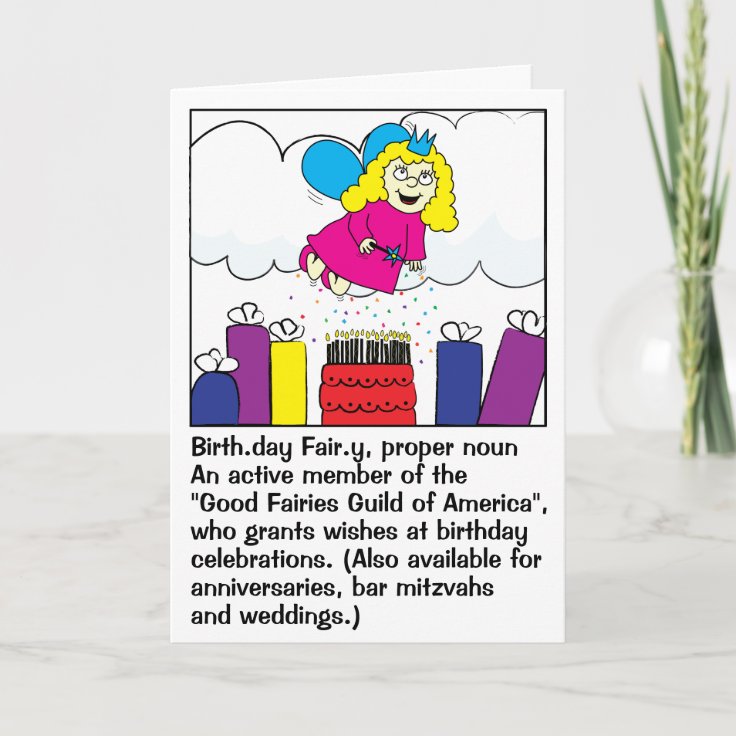 Funny Greeting Card Happy Birthday Fairy | Zazzle