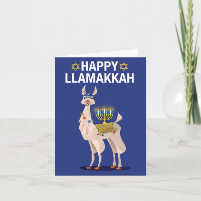 Funny Greeting Card - Jewish Holiday Llamakkah (Front)