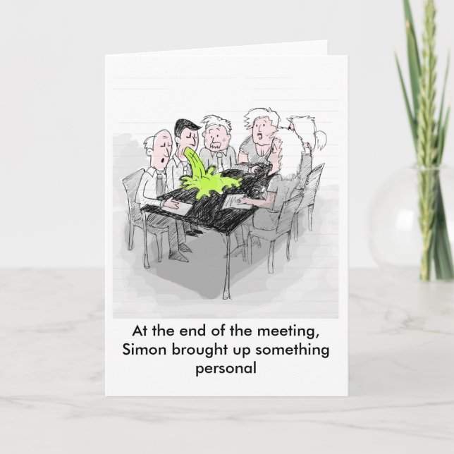 Funny greeting card - Simon brings something up (Front)