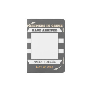 Funny Grey and White Stripes Twin Baby Passport Holder