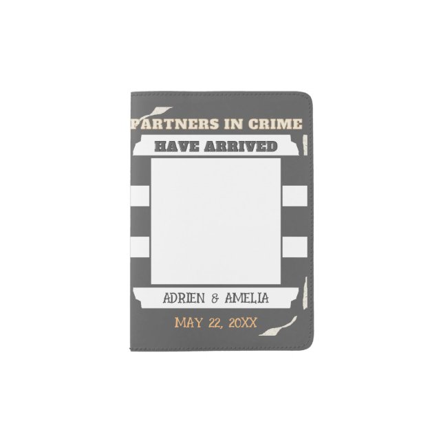 Funny Grey and White Stripes Twin Baby Passport Holder (Front)