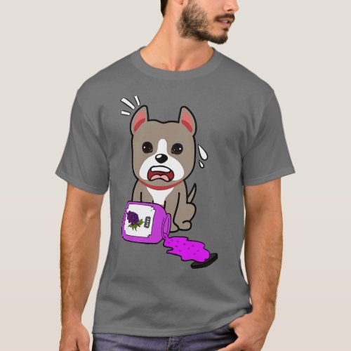 Funny grey dog spilled grape jam T_Shirt
