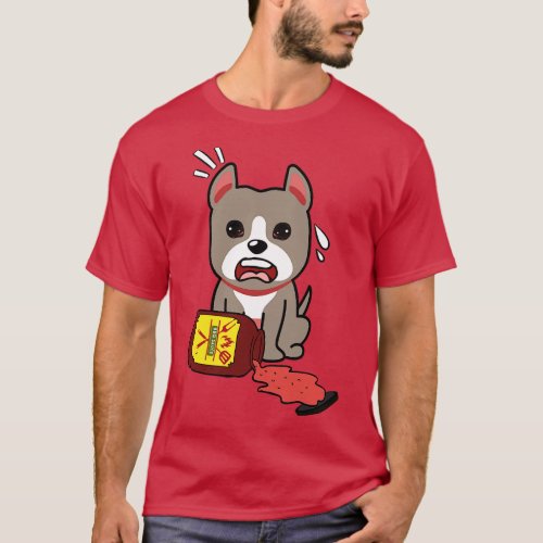 Funny grey dog Spills BBQ Sauce T_Shirt