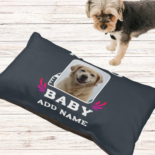 Funny Grey Nepo baby typography photo and name Pet Bed